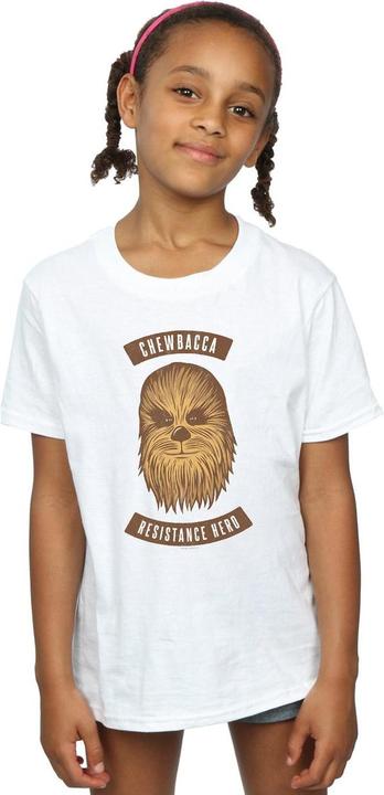 Actual product image Star Wars Girls The Rise Of Skywalker Chewbacca Resistance Hero Cotton T-Shirt (152, 158)