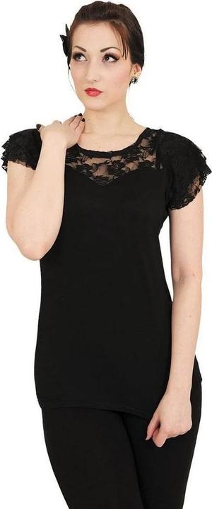 Actual product image Spiral Womens/Ladies Gothic Elegance Lace Detail Top (M)