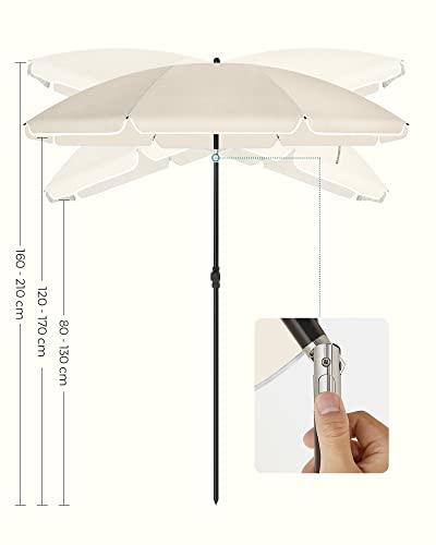 Immagine prodotto Songmics Ombrellone da spiaggia beige (1.60 m)