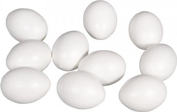 Rayher 10er Set Plastik Eier Weiss 6cm (10 x)