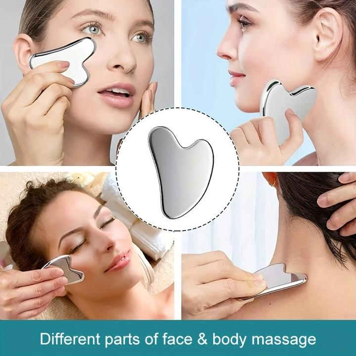 Produktbild PhoneLook Premium Edelstahl Gua Sha Gesichtsmassage-Werkzeug mit eleganter Geschenkbox