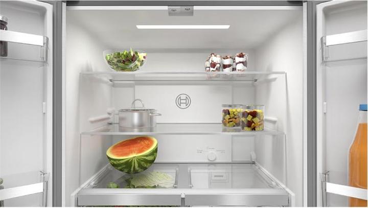 Actual product image Bosch Hausgeräte Series 4, Multi-door fridge-freezer, glass front, 189.5 x 85.5 cm, grey, KMC85LEEA (547 l)