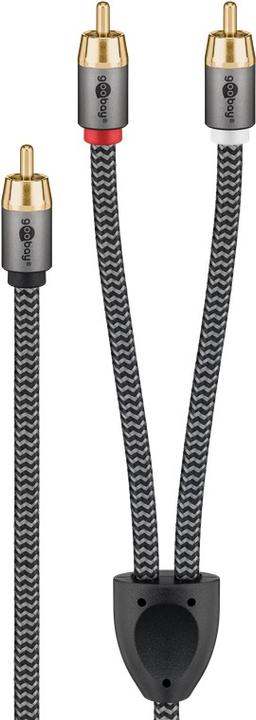Actual product image Goobay Cinch Y-cable, 2 m, Sharkskin Grey (2 m, Cinch)