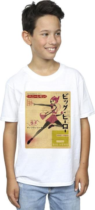 Immagine prodotto Disney Big Hero 6 Baymax Honey Lemon Newspaper Maglietta Ragazzi (140, 146)