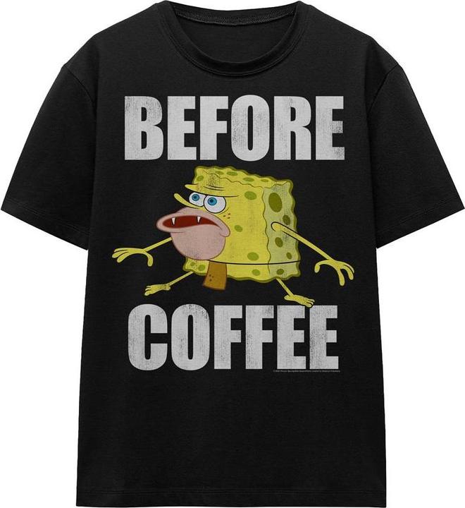 Image du produit Spongebob Squarepants - T-shirt BEFORE COFFEE MEME - Adulte (XL)