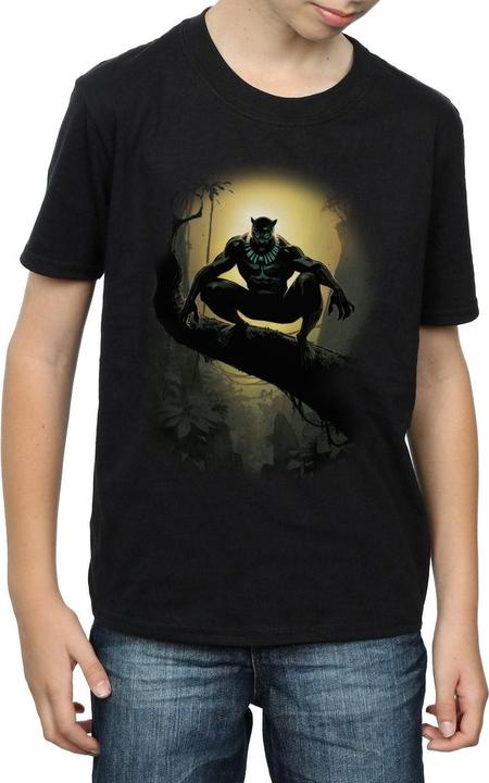 Actual product image Boys Black Panther Crouching T-Shirt (140, 146)