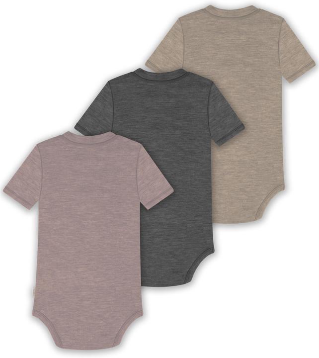 Actual product image Normani Set of 3 baby merino short-sleeved body "Tihoi" - 9323 (74)