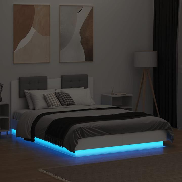 Actual product image VidaXL Bed frame with headboard and LED lights (135 x 190 cm)
