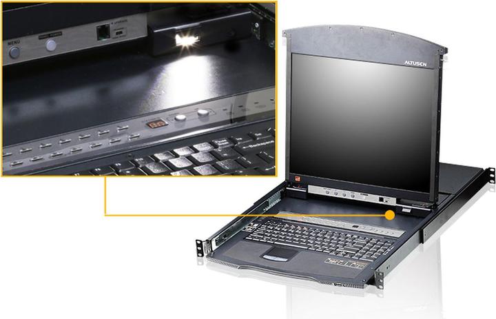 Actual product image Aten 17" TFT KVM Switch for 1U Rack