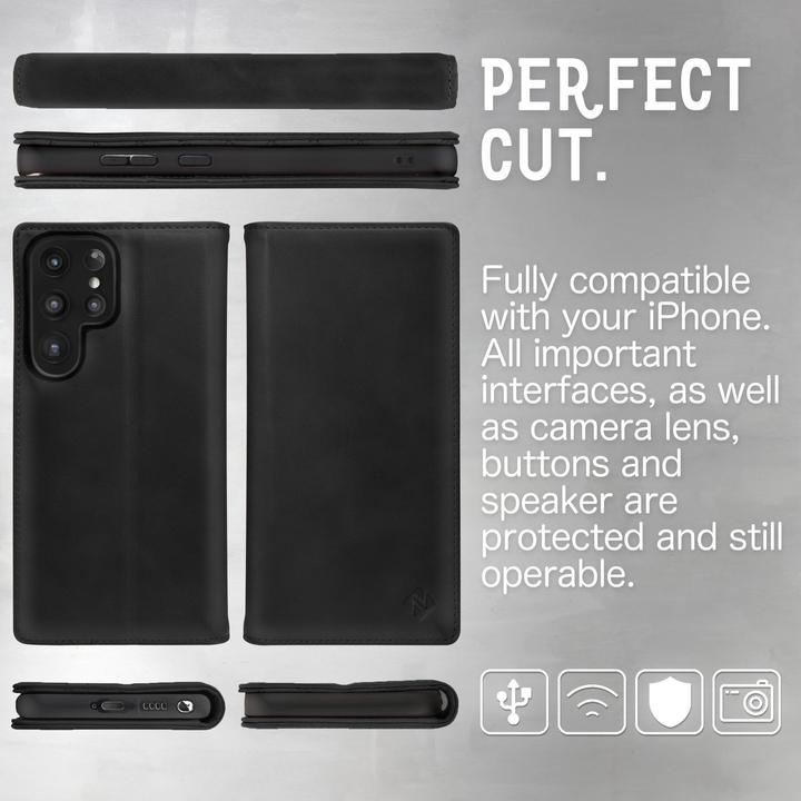 Actual product image Nalia Genuine Leather Flip Case Cover with Magnetic Closure (Samsung Galaxy S23 Ultra)