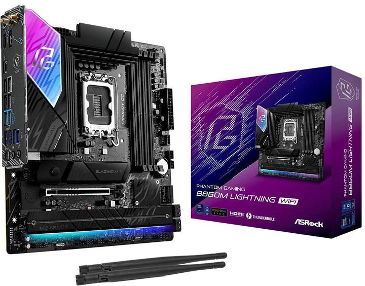 Image du produit AsRock B860M Lightning WiFi DDR5 Intel S retail (LGA 1851, Intel B860, mATX)