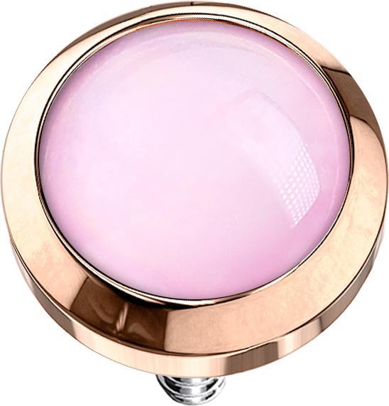 Actual product image Star Piercing Dermal Anchor rose gold with epoxy stone pink (without brass, Surgical steel 316L)