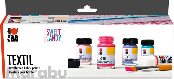 Produktbild Marabu Textil Starter-Set (Lila, Fuchsia, Rosa, Türkis, Violett, 60 ml)
