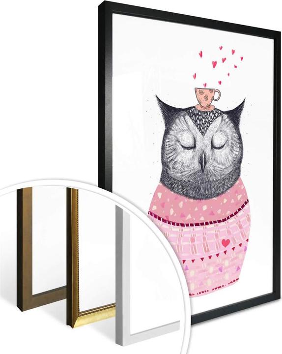 Actual product image Trenddeko Owl lover of coffee (30 x 40 cm)