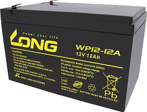 Image du produit Kung Long Accu WP12-12A F2 VdS avec connexion Faston 6,3mm (12 V, 12 Ah)