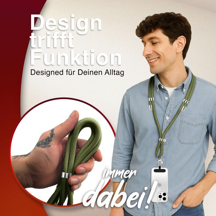 Actual product image Nalia HoldMe Lanyard Handykette – Universal Trageband für Smartphones - Verstellbar, Soft & Elastisch