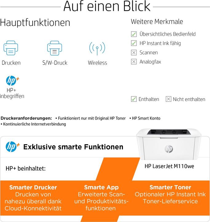 Immagine prodotto HP LaserJet M110we (Laser, Bianco e nero)