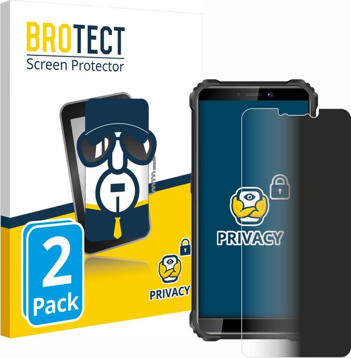Productafbeelding BROTECT Anti-spionnetje privacyfolie Beschermfolie tegen blauw licht (2 Stuk, Oukitel WP5)