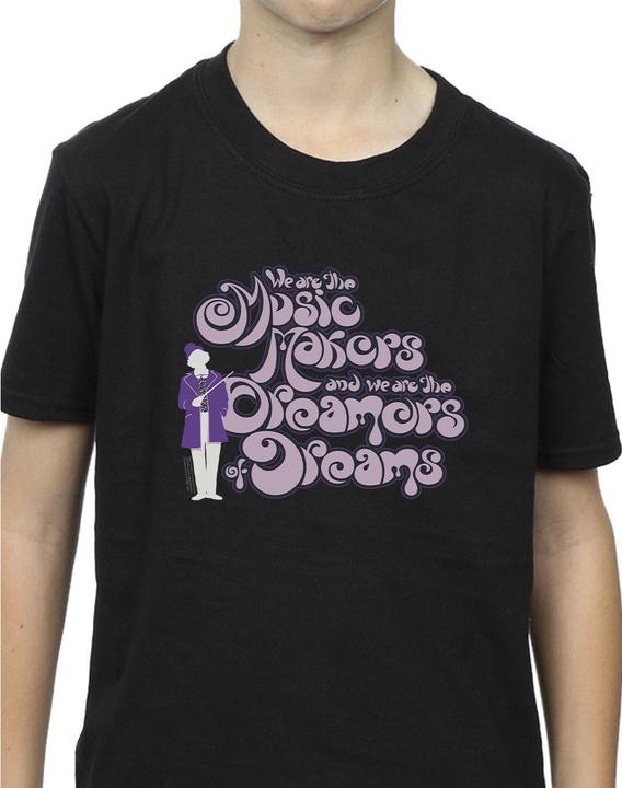Actual product image Willy Wonka & the Chocolate Factory Boys Dreamers Text T-Shirt (104)