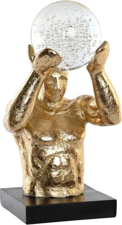 Actual product image DKD Home Decor Decorative figure Black Gold Resin Men Modern (17 x 16 x 31.5 cm)