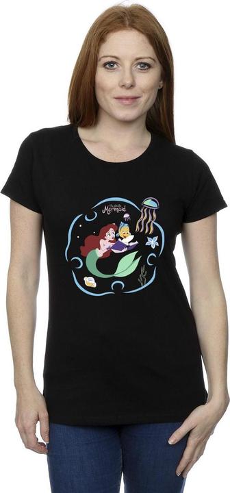 Actual product image Disney Womens/Ladies The Little Mermaid Reading A Book Cotton T-Shirt (S)