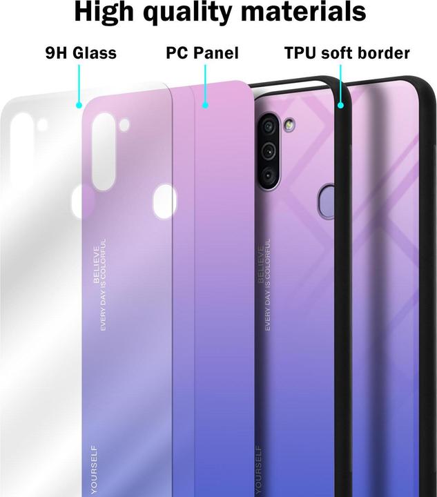 Productafbeelding Cadorabo TPU 2 kleuren glasdekking (Samsung Galaxy M11, Samsung Galaxy A11)