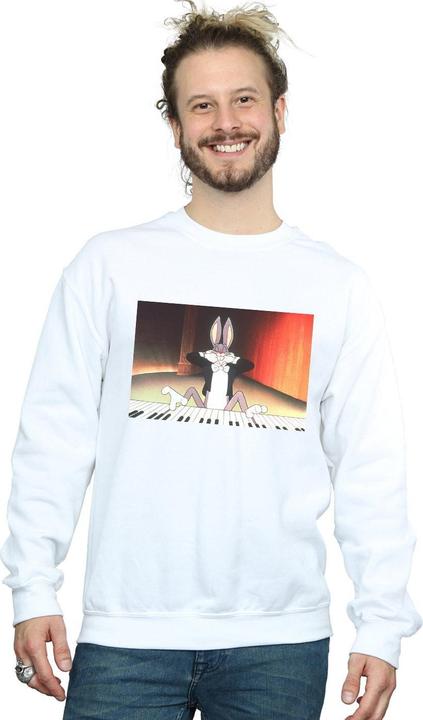 Actual product image Looney Tunes Mens Bugs Bunny Playing Piano Sweatshirt (L)