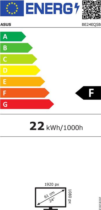 Label énergétique ASUS BE24EQSB (1920 x 1080 pixels, 23.80")