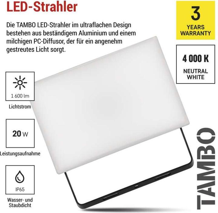 Actual product image Emos LED spotlight TAMBO, 20W (1600 lm)