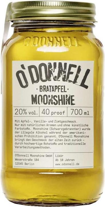 Actual product image O'Donnell Moonshine BRATAPFEL Liqueur 20% Vol. 0,7l