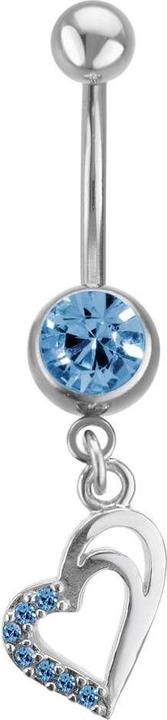 Bijouteria Bauchpiercing (Chirurgenstahl 316L, Messing rhodiniert, Kristall)