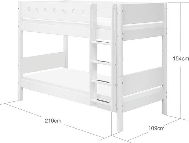 Image du produit Flexa MDF Lit 90x200 Lit superposé Échelle Perpendiculaire Blanc (90 x 200 cm)