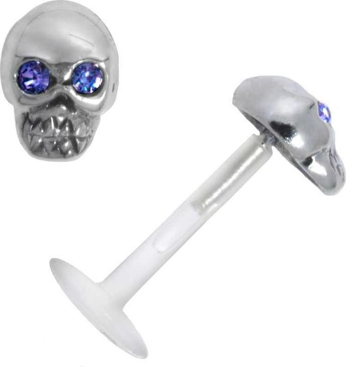 Produktbild Bijouteria Piercing für Lippe/Tragus (Silber 925, Bioplast, Kristall)