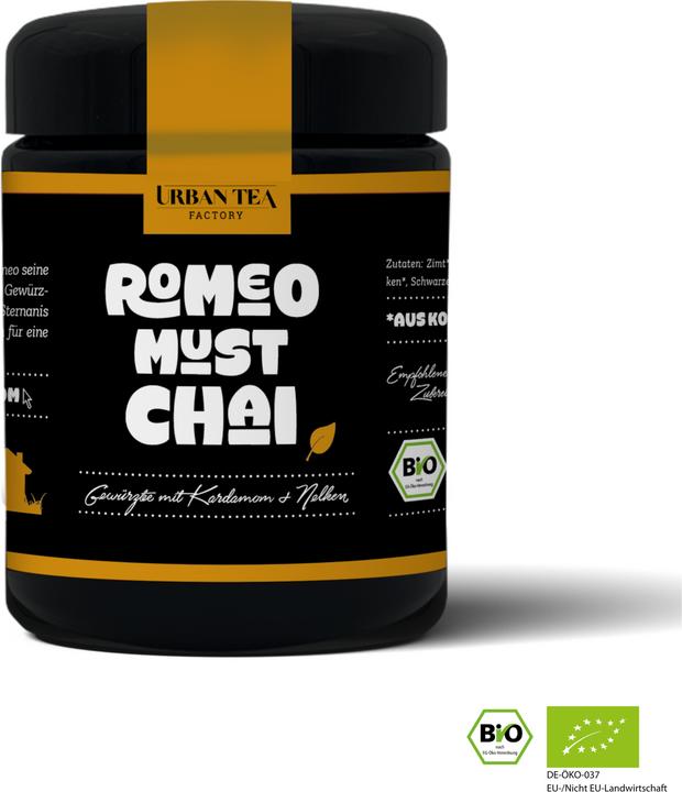 Urban Tea Factory Romeo Must Chai - Spiced tea with cardamom & cloves - organic jar