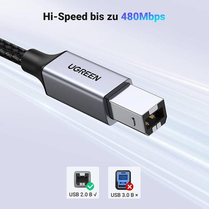 Produktbild Ugreen USB-C to USB-B 2.0 Printer Cable, 3m (3 m, USB 2.0)