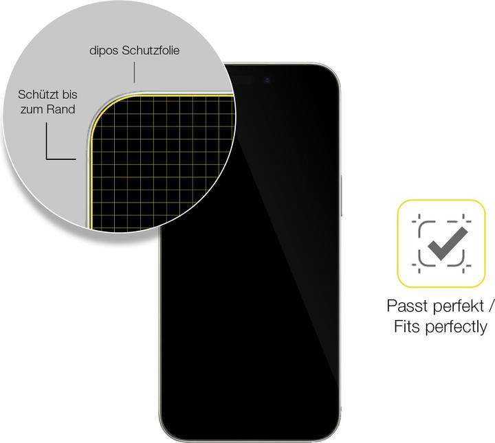 Actual product image Dipos 3D Full Cover Screen Protector (1 Piece, Apple iPhone 16)