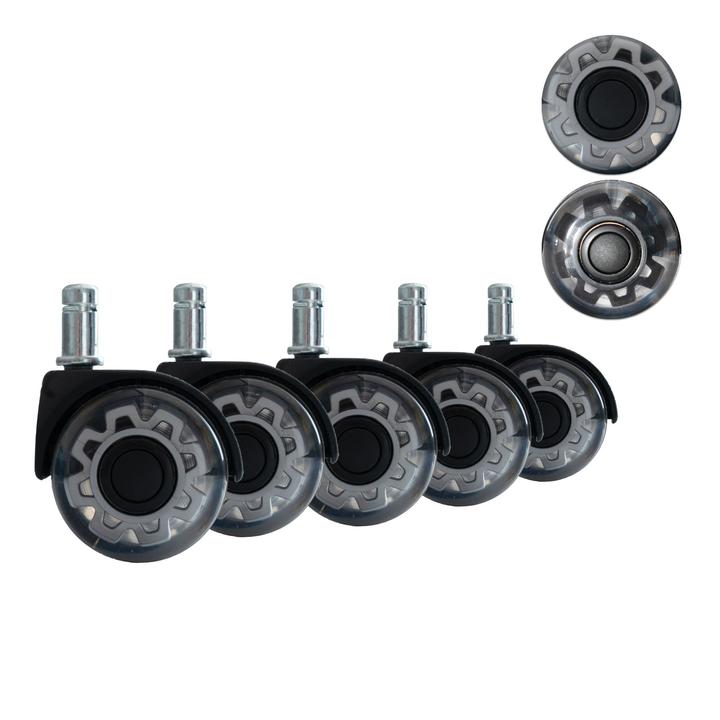 Actual product image FineBuy 5er Set Rollen Bürostuhl leise Schwerlastrollen leichtgängig Universalrollen