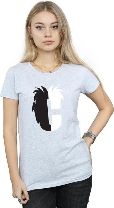 Actual product image Disney Womens/Ladies Alphabet C Is For Cruella De Vil Cotton T-Shirt (L)