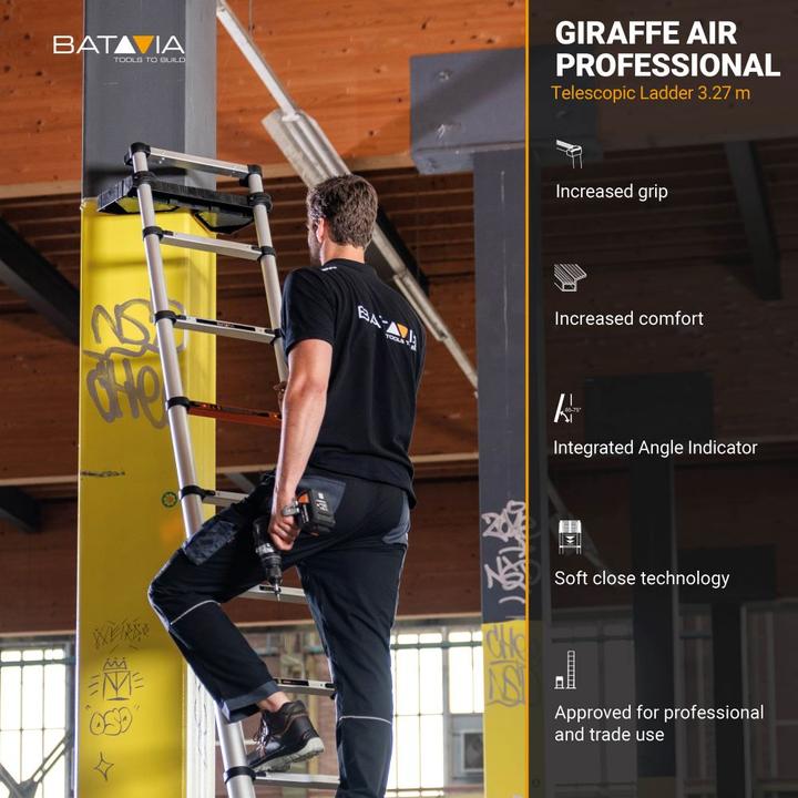 Image du produit Batavia Echelle télescopique professionnelle 3.27m (Échelle télescopique, 327 cm)