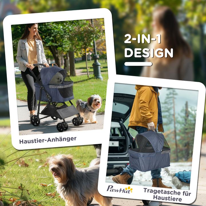 Immagine prodotto PawHut Passeggino per cani di piccola taglia (Cane, Pieghevole, Riflettori)