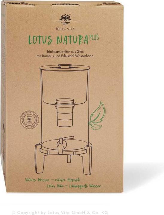 Produktbild Lotus Vita Tischwasserspender Kiara Natura Plus 4 Liter mit Bambus-Lichtschutz
