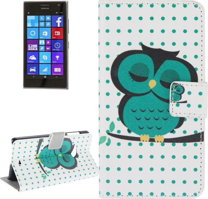 Produktbild König Design Handyhülle Tasche für Handy Nokia Lumia 730 Dicke Eule auf Ast (Nokia Lumia 730)
