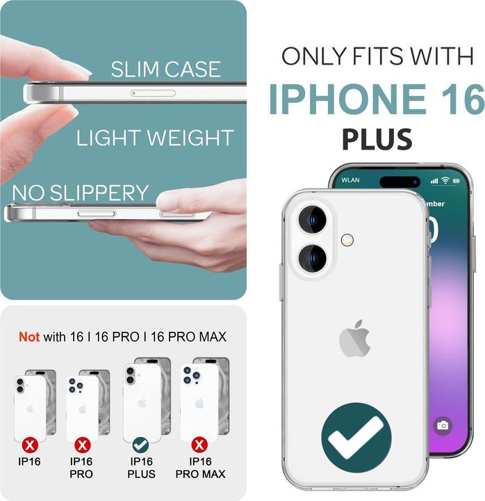 Produktbild Nalia Klare Transparente Silikon Hülle (Apple iPhone 16 Plus)
