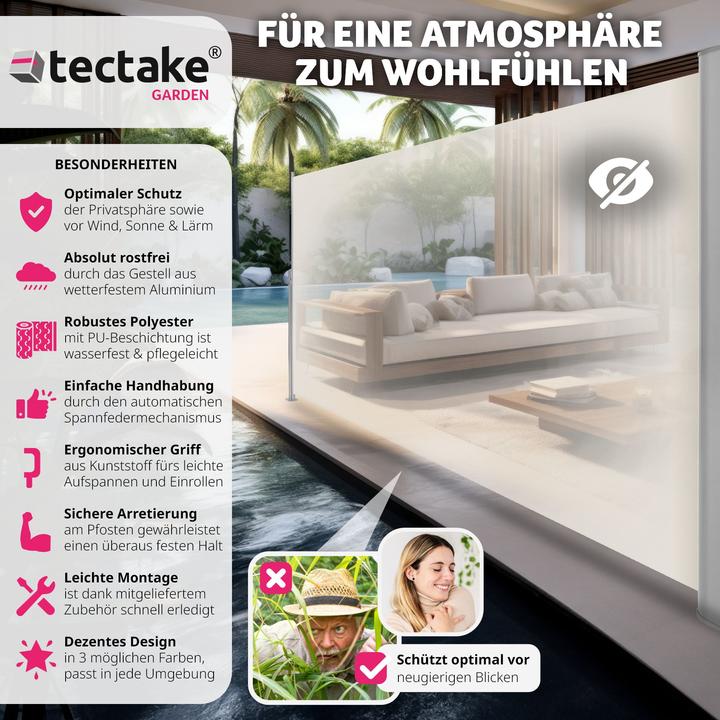 Image du produit tectake Store Latéral Rétractable (1.80 m)