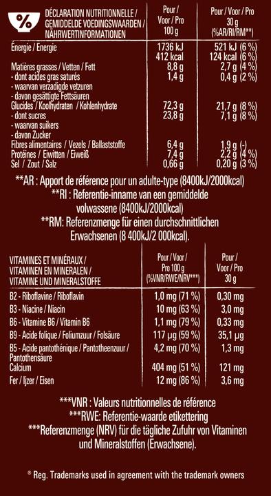 Nährwerte und Zutaten Nestlé Cereals Triple Crunchy Salted Caramel & Chocolate 300g (350 g)