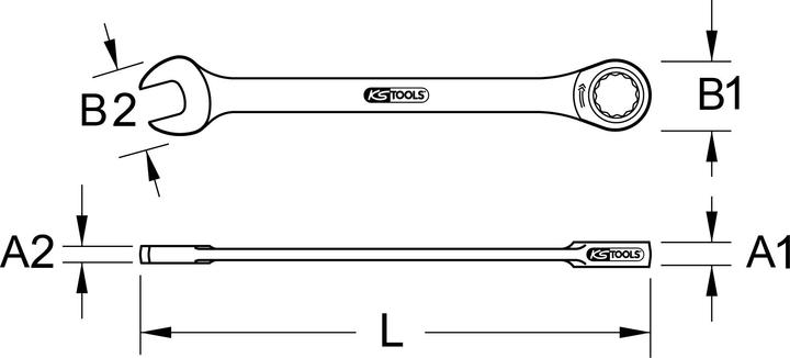 Actual product image KS Tools DUO GEARplus combination wrench (17 mm)