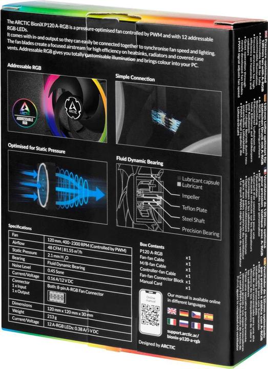 Actual product image Arctic Fan BioniX F120 A-RGB (120 mm, 1 x)