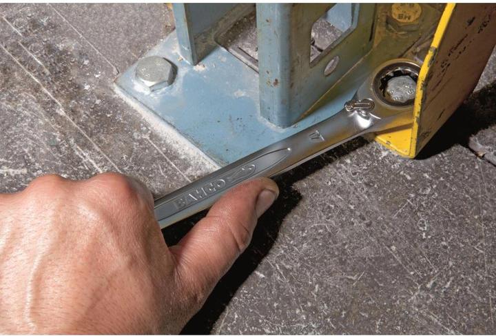 Produktbild Bahco Satz metrische Knarren-Ring-Maulschlüssel - 12-teilig/Kunststoffhalter (12 mm, 8 mm, 13 mm, 10 mm, 19 mm, 17 mm, 18 mm, 11 mm, 16 mm, 15 mm, 14 mm, 9 mm)