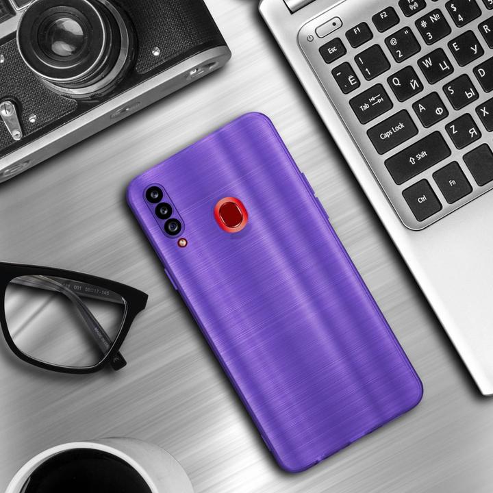 Image du produit Cadorabo Housse pour Samsung Galaxy A20s en TPU brossé Protection appareil photo LM160 Style (Samsung Galaxy A20s)