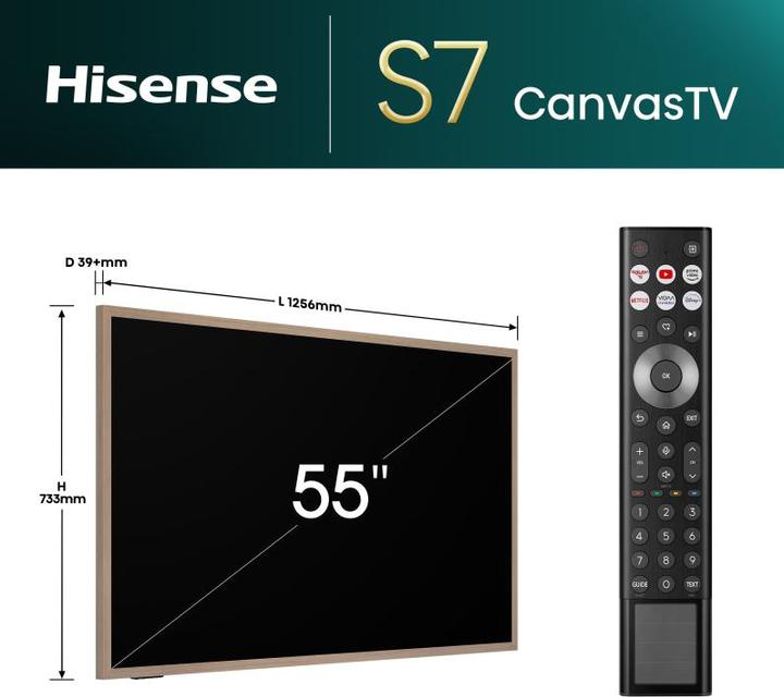 Actual product image Hisense TV TV 55S7NQ (55", NeoQLED, UHD, 2024)